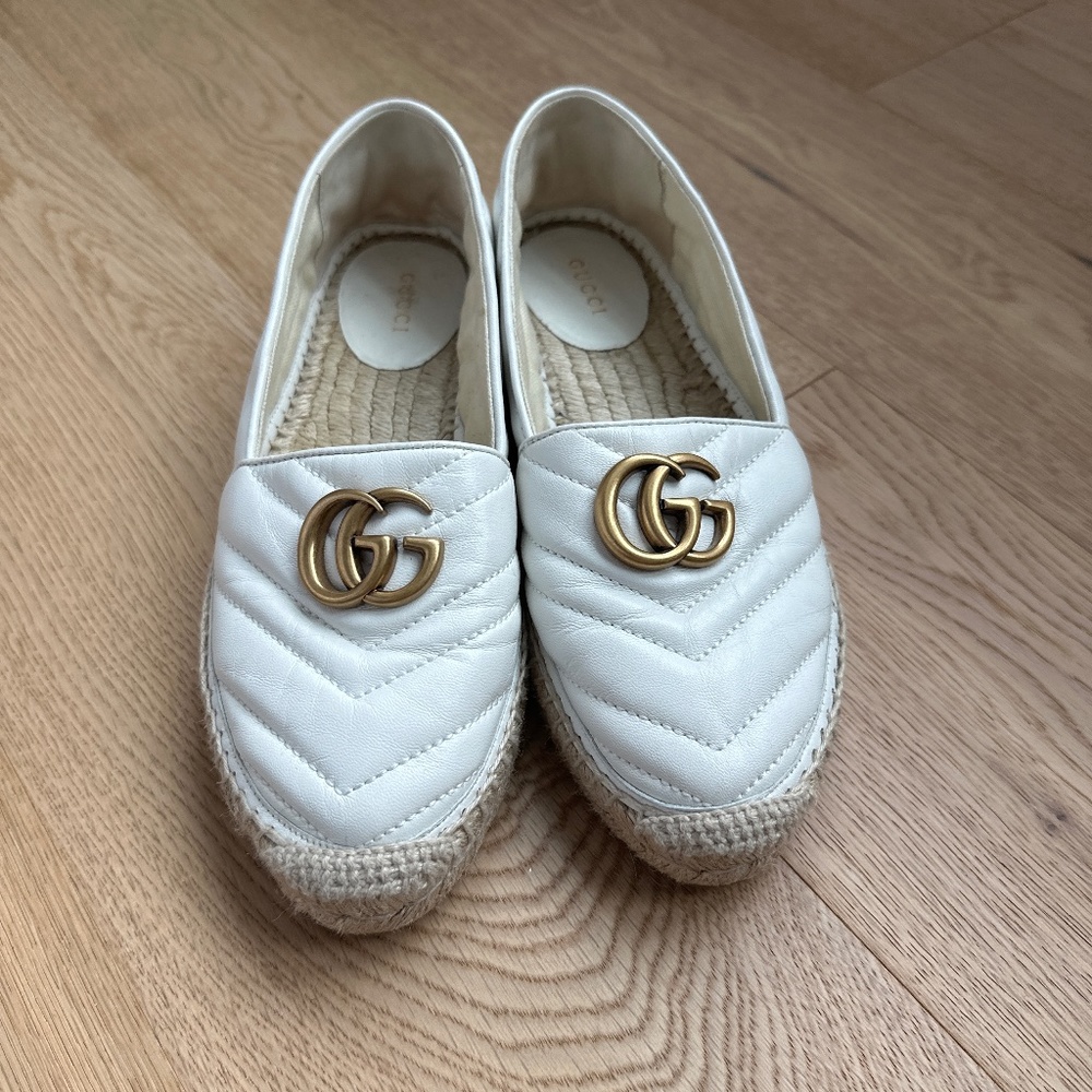 White Gucci espadrilles